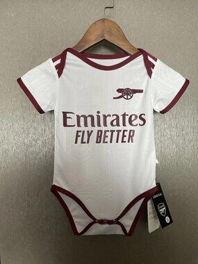 Arsenal FC Soccer Baby Bodysuit White & Maroon Fly Better